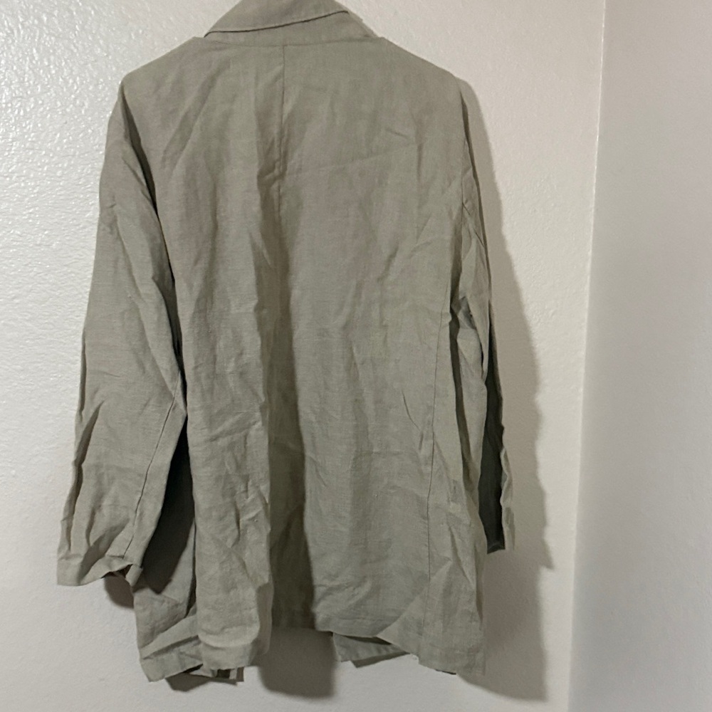 Eileen fisher Sz 3X organic linen Beige Casual Jacket natural fiber - Picture 7 of 9